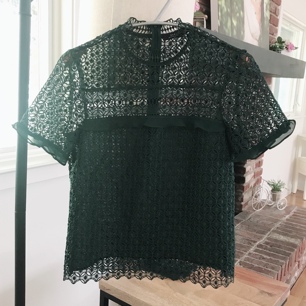 🚫SOLD 08/16🚫 ZARA Crochet Lace Blouse- Sz S - Picture 4 of 6